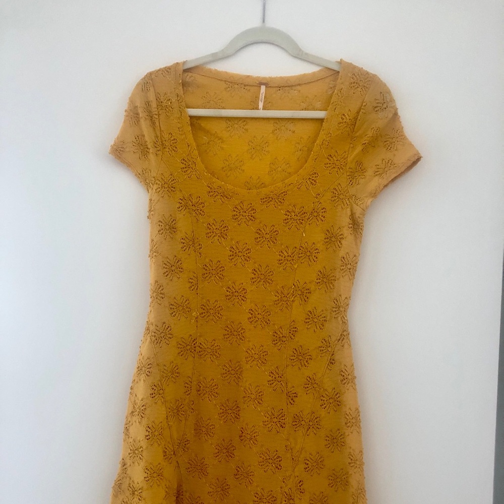 Free people yellow stretchy dress